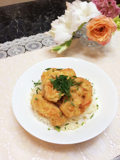 エビ(とびあら)♡ふんわり天丼♡簡単タレ-レシピのメイン写真