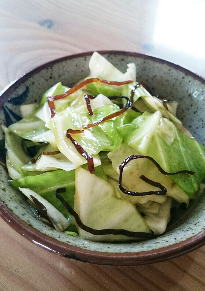 【簡単1分おつまみ】塩こんぶキャベツ-レシピのメイン写真