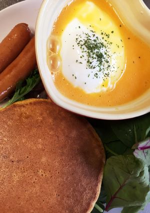 糖質制限★朝★エッグスラットとパンケーキ-レシピのメイン写真