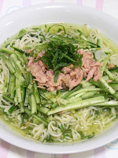 ツナとキュウリの冷やしぶっかけ塩らーめん-レシピのメイン写真