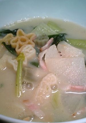 野菜たっぷりちょっと和風なクリームスープ-レシピのメイン写真