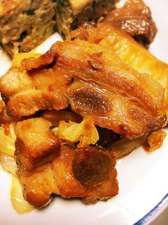 簡単フライパンでキャベツ入り豚ロース煮豚-レシピのメイン写真