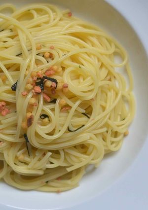 ぱっと和えるだけ！鮭ちゃづけパスタ-レシピのメイン写真