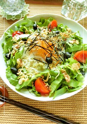 食感楽し♡たっぷり野菜ぶっかけ塩らーめん-レシピのメイン写真