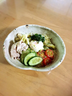 温玉絡める冷やしぶっかけラーメン-レシピのメイン写真