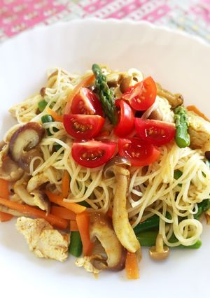 簡単 ♪ 冷製パスタ風カレーそうめん-レシピのメイン写真