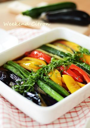 夏野菜の揚げ浸し♪茄子/ズッキーニ-レシピのメイン写真