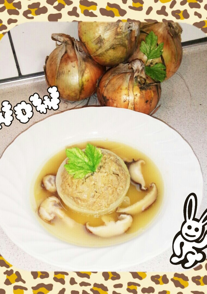 丸ごと玉ねぎのスープハンバーグ-レシピのメイン写真