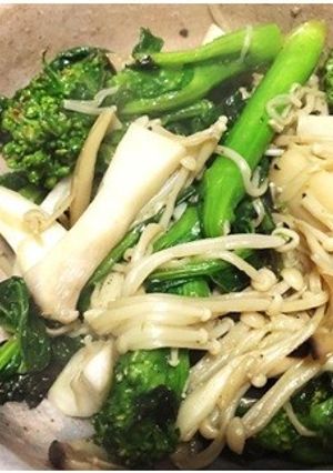 きのこと菜の花のオリーブ焼き-レシピのメイン写真