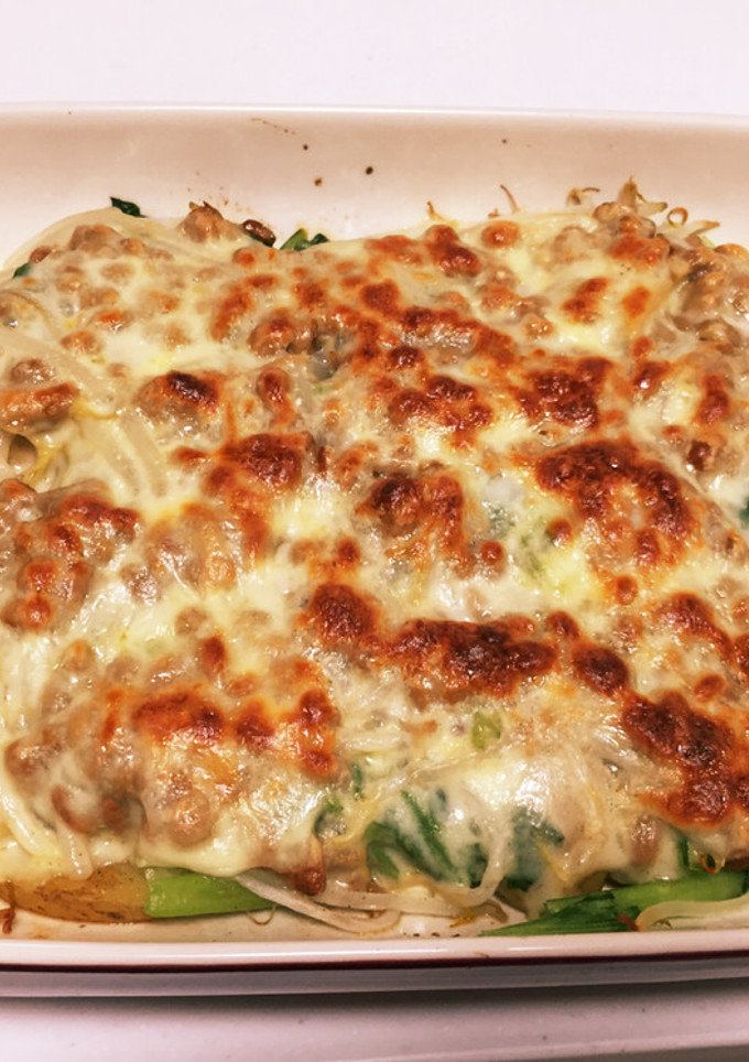 じゃがいもと小松菜の和風納豆チーズ焼き-レシピのメイン写真