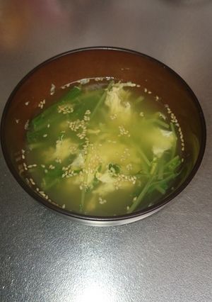 たっぷり水菜のたまごスープ-レシピのメイン写真