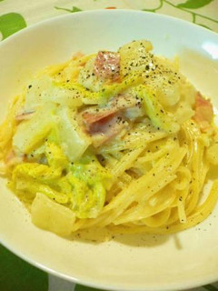 白菜とベーコンのクリームパスタ-レシピのメイン写真