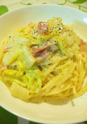 白菜とベーコンのクリームパスタ-レシピのメイン写真