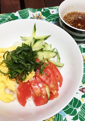 素麺で冷やし中華☻タレも簡単すぐ出来る♪-レシピのメイン写真