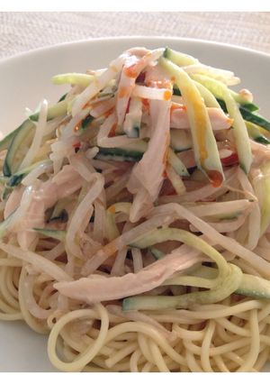 鶏むね×ゴマだれ。棒棒鶏の冷やし麺-レシピのメイン写真