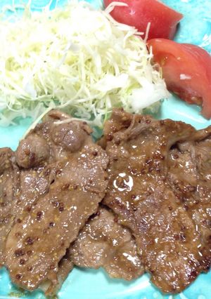 粒マスタードで美味しく豚肉のソース焼き。-レシピのメイン写真