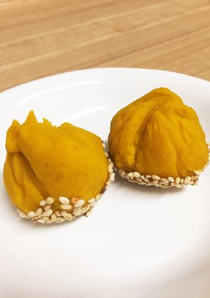 栗そっくり！？ カボチャの茶巾しぼり-レシピのメイン写真