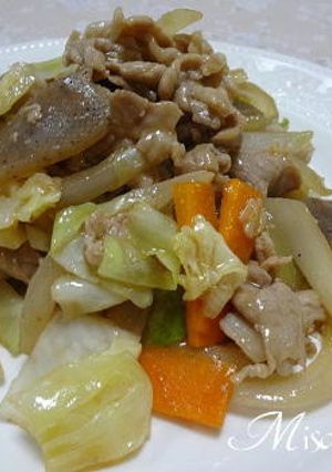 豚肉とコンニャクと野菜のピリ辛炒め　-レシピのメイン写真