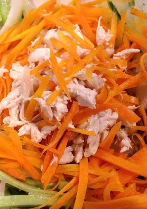 蒸し鶏の煮汁がきめて♪ にんじんサラダ-レシピのメイン写真