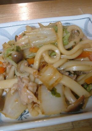 大葉にんにく醤油で焼きうどん(明太子入)-レシピのメイン写真