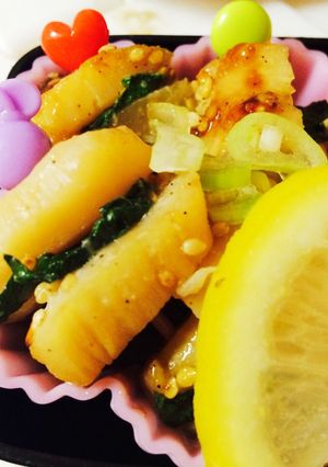 簡単☆ホタテの大葉はさみバターポン酢炒め-レシピのメイン写真