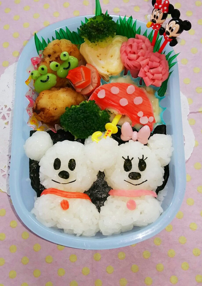 てるてるぼうずミッキーミニー 梅雨弁-レシピのメイン写真