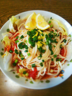 余った煮汁活用☆サラダとまとうどん-レシピのメイン写真