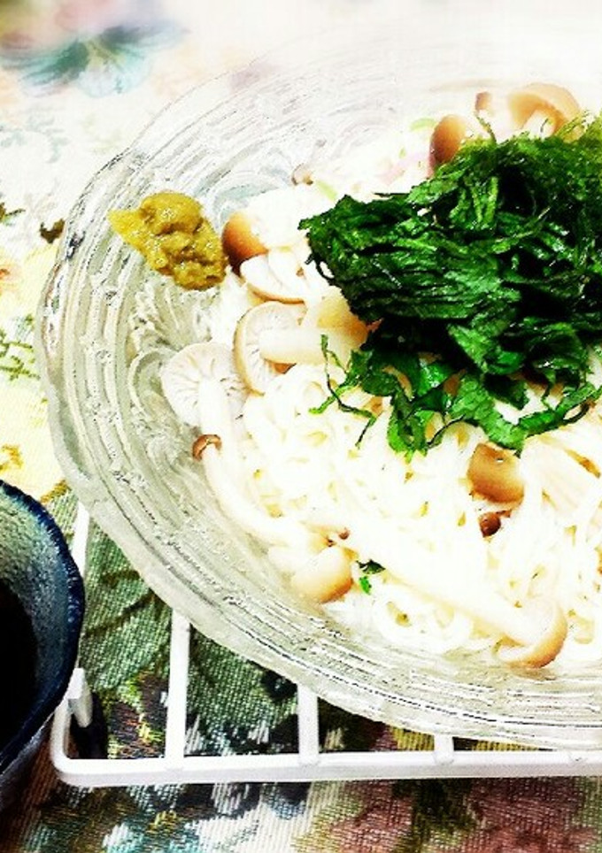 しめじたっぷり!さっぱりゆずこしょう素麺-レシピのメイン写真