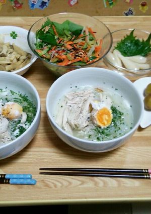 炊飯器で鶏soup→フォー(*^ー^)ノ-レシピのメイン写真