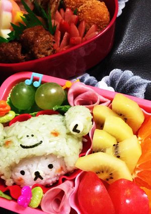 キャラ弁 カエルコリラックマ-レシピのメイン写真
