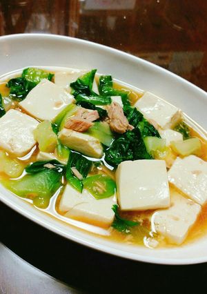 冷やしても美味☆チンゲン菜と豆腐のツナ煮-レシピのメイン写真