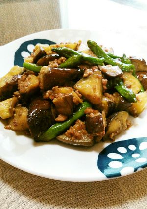 夏☆茄子としし唐の肉味噌炒め-レシピのメイン写真