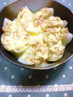 レンジで簡単!新たまツナチーズ-レシピのメイン写真