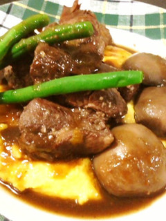 豚肩肉の赤ワイン煮とポレンタ-レシピのメイン写真