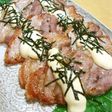 カリッと焼けた豚バラのわさびマヨかけ✿