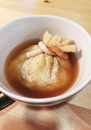 ふわふわジューシー♪ 鶏ひき肉の巾着煮-レシピのメイン写真