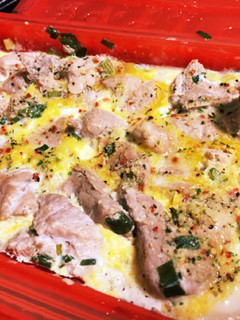 ルクエで簡単!!肉オムレツ-レシピのメイン写真