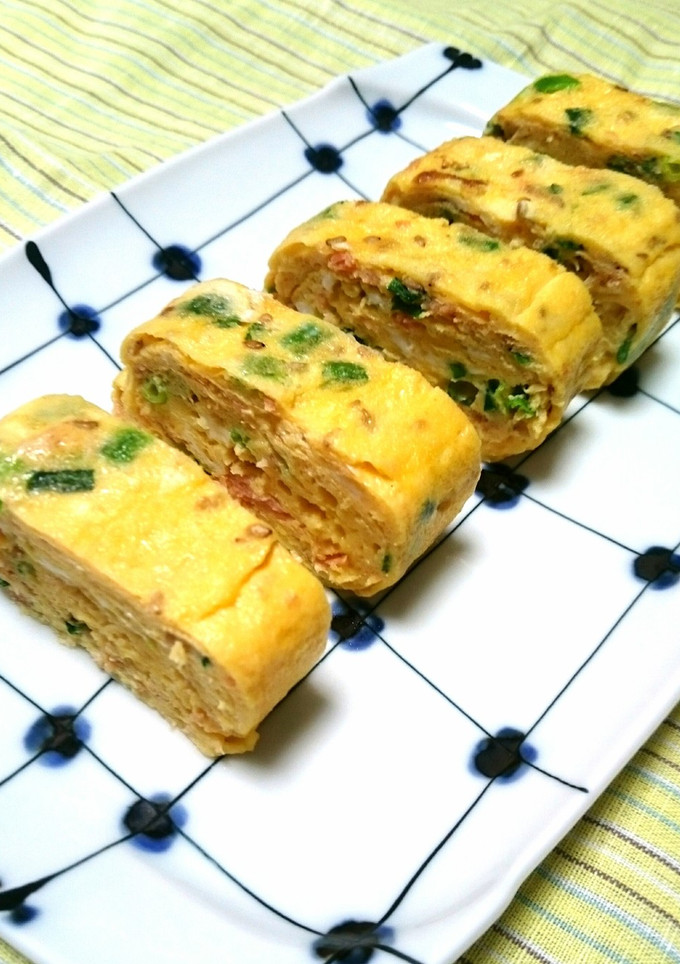 鮭フレークとネギのごま入り卵焼き-レシピのメイン写真