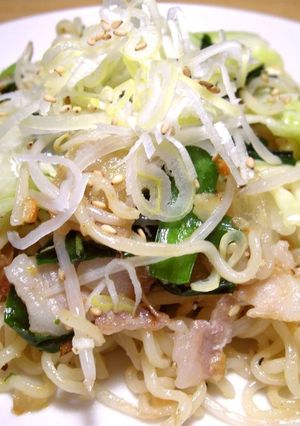 サッポロ一番でお手軽 塩カルビ焼そば-レシピのメイン写真