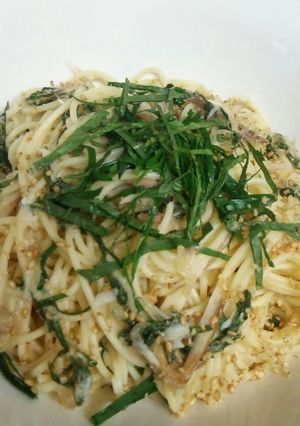 冷汁風？大葉と茗荷の冷製パスタ-レシピのメイン写真