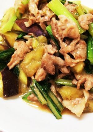 調味料二つだけ！？なすと豚肉の味噌炒め-レシピのメイン写真