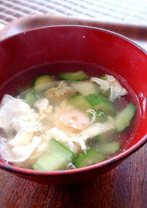 キュウリの新食べ方シーフードと卵のスープ-レシピのメイン写真