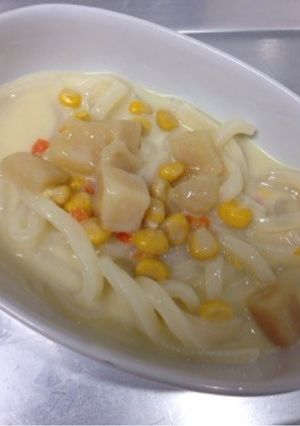 子供★コーンスープうどん★冷凍うどん-レシピのメイン写真