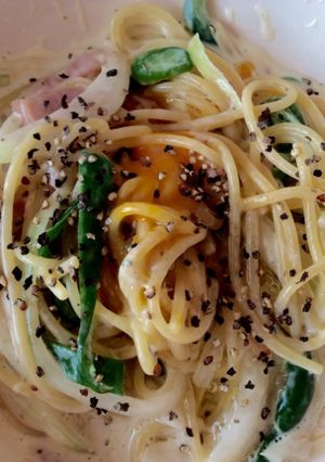 速ウマ!浸しパスタでビックリカルボナーラ-レシピのメイン写真