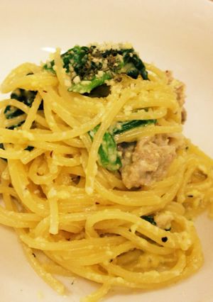 豚肉とほうれん草のクリームパスタ♪♪-レシピのメイン写真