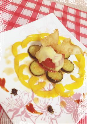 夏野菜彩りトマトバーグ☆ズッキーニ-レシピのメイン写真