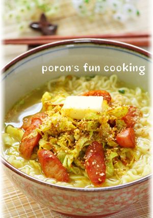 キャベツとウインナーのカレー塩らーめん-レシピのメイン写真