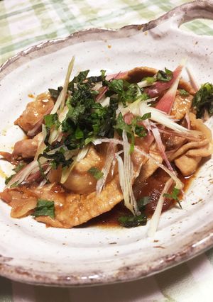 【調理10分】簡単！茗荷と大葉の生姜焼き-レシピのメイン写真