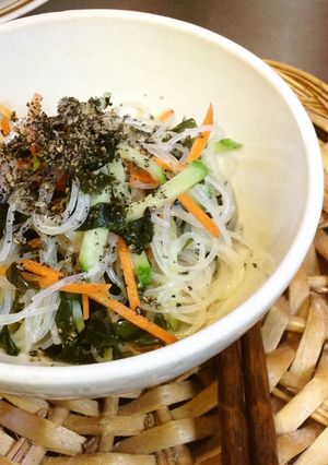 ゴマ春雨ワカメ+野菜のサラダ!-レシピのメイン写真