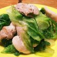 豚バラとレタス外葉の、塩こしょう炒め♪